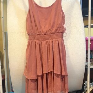 Express Coral Layered Mini Dress